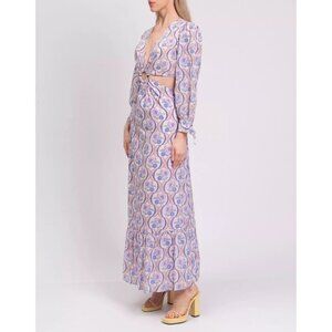 Antik Batik Tanissa Cutout Floral- Print Cotton-Voile Maxi Dress-L